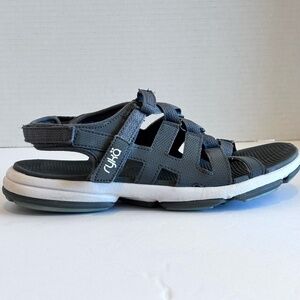 Ryka Devoted Women's Slingback Sandals Gray Adjustable Velcro Straps  SZ 7